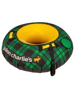 Yukon Charlie’s Youth 6+ Green Plaid Timber Tube Snow Tube w/ Yellow Inner Seat